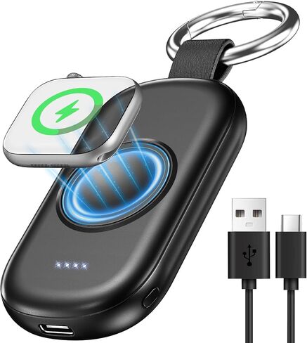 شاحن محمول لشاحن Apple Watch ، شاحن Iwatch Magnetic اللاسلكي 1200 مللي أمبير في الساعة مفتاحية ، شاحن سفر شاحن سليم مضغوط لسلسلة Apple Watch 10/9/7/6/SE/5/4/3/1/1/UITRA/UITRA 2 in Kuwait