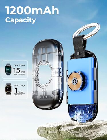 شاحن محمول لشاحن Apple Watch ، شاحن Iwatch Magnetic اللاسلكي 1200 مللي أمبير في الساعة مفتاحية ، شاحن سفر شاحن سليم مضغوط لسلسلة Apple Watch 10/9/7/6/SE/5/4/3/1/1/UITRA/UITRA 2 in Kuwait