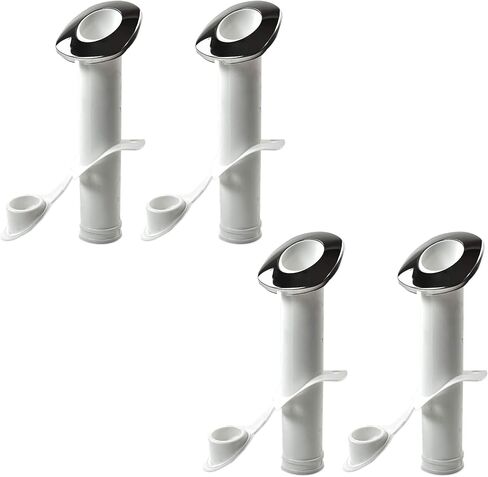 MARINE CITY White Nylon Flush Mount Rod Holder UV Stabilized 30 Degree with Cap Cover and 316 Stainless Steel Gasket in Kuwait