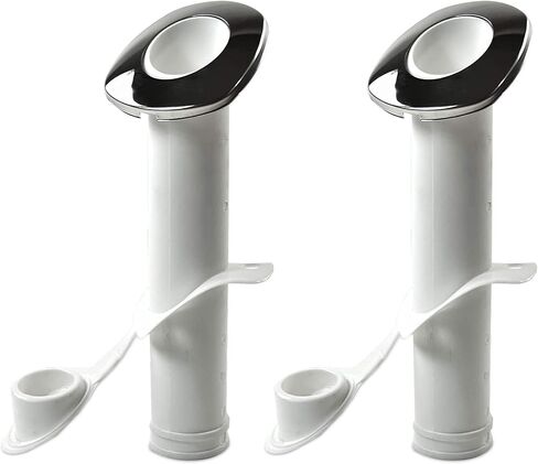 MARINE CITY White Nylon Flush Mount Rod Holder UV Stabilized 30 Degree with Cap Cover and 316 Stainless Steel Gasket in Kuwait