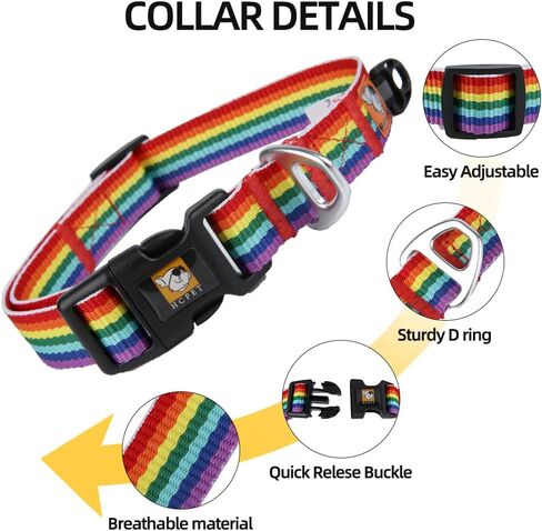 Hcpet Dog Collar and Leash Set with Safety Locking Buckle, Adjustable Soft Cat Collar, Breathable Nylon Dog Collar for Small, Medium and Large Dogs XS in Saudi Arabia