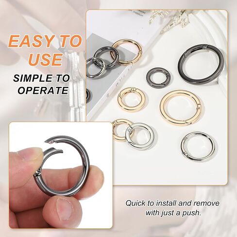 Patikil Spring O Rings ، مقاطع مستديرة معدنية مفاتيح المفاتيح المقطوعة مشابك لأكياس مفاتيح أكياس المحافظ in Saudi Arabia