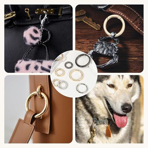 Patikil Spring O Rings ، مقاطع مستديرة معدنية مفاتيح المفاتيح المقطوعة مشابك لأكياس مفاتيح أكياس المحافظ in Saudi Arabia