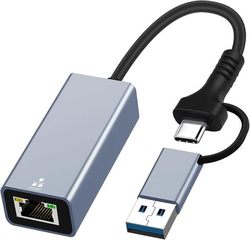 USB C to Ethernet Adapter 1Gbps Gigabit RJ45 Converter - Plug & Play Thunderbolt 3 Compatible Network Adapter for MacBook Pro/iPad Pro/Chromebook/Surface Pro/Dell XPS/Laptop (Space Gray) in Kuwait