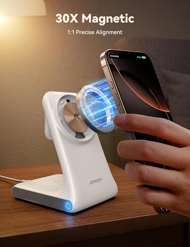 محطة الشحن اللاسلكية 3-in-1 ، حامل شاحن الهاتف اللاسلكي متوافق مع شاحن Magsafe ، محطة شحن 15W لأجهزة متعددة لـ iPhone 16 ، 15 ، 14 ، 13 ، Apple Watch ، AirPods in Kuwait