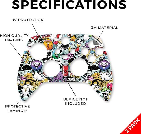 Glossy Glitter Skin Compatible with Microsoft Xbox Series X|S Controller (2 Pack) - Red Hexa Camo - Premium 3M Vinyl Protective Wrap Decal Cover - Easy to Apply | Crafted in The USA by MightySkins in Kuwait