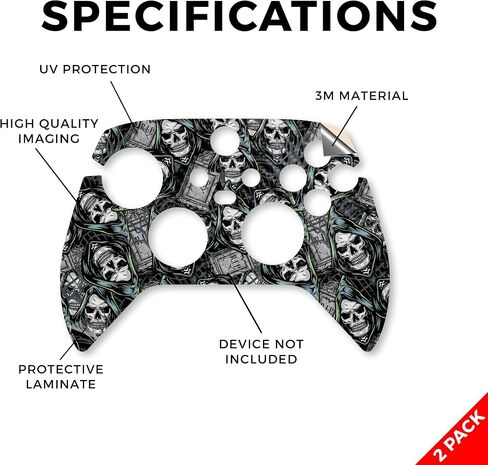 Glossy Glitter Skin Compatible with Microsoft Xbox Series X|S Controller (2 Pack) - Red Hexa Camo - Premium 3M Vinyl Protective Wrap Decal Cover - Easy to Apply | Crafted in The USA by MightySkins in Kuwait