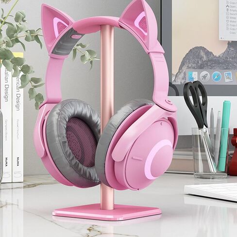 Bewinner Headphone Stand, Rounded Corner Headset Holder, Anti Slip Base, TPU Tray, Aluminum Supporting Bar Headset Holder for Home Gaming Office (Black) in Kuwait