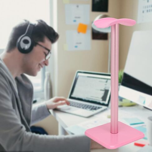 Bewinner Headphone Stand, Rounded Corner Headset Holder, Anti Slip Base, TPU Tray, Aluminum Supporting Bar Headset Holder for Home Gaming Office (Black) in Kuwait