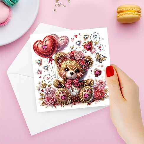 6 Packs DIY 5D Diamond Painting Cards Kits for Adults，Special Shaped Rhinestone，Diamond Art Greeting Cards Gem Art Cards，Thank You Cards Blessing Gift for Women, Men, Mom, Grandma (Flower Basket) in Kuwait