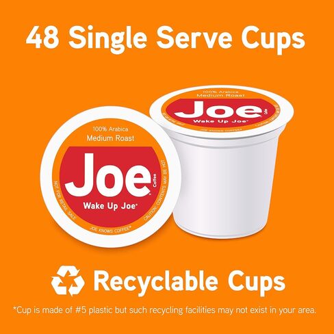 Joe يعرف Coffee Single Single Cups Pods and Capsules ، Wake Up Joe ، 48 Count in Saudi Arabia