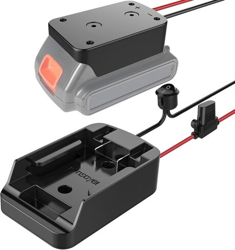 Power Wheel Adapter with Fuse&Switch,Secure Battery Adapter for Black+Decker 20V MAX Lithium Battery,with 12 Gauge Wire,Good Power Convertor for DIY Ride On Truck,Robotics,RC Toys and Work Lights in Saudi Arabia