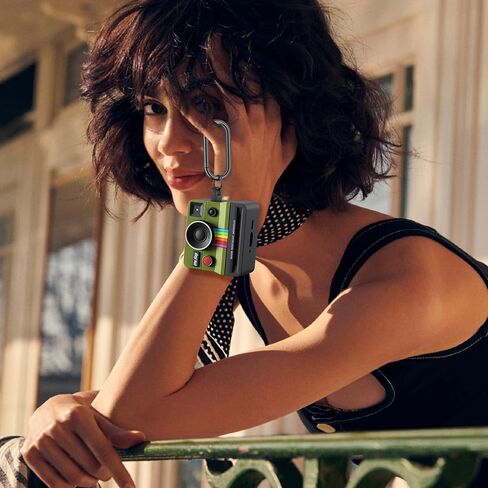 AirPods 4 Case مع كاميرا بولارويد الرجعية للنساء - غطاء Apple Airpods 4 Case Cover ، حالة Airpod الجيل الرابع ، واقي السيليكون الممتاز ، مثالي للسيدات العصري (الأسود) in Kuwait