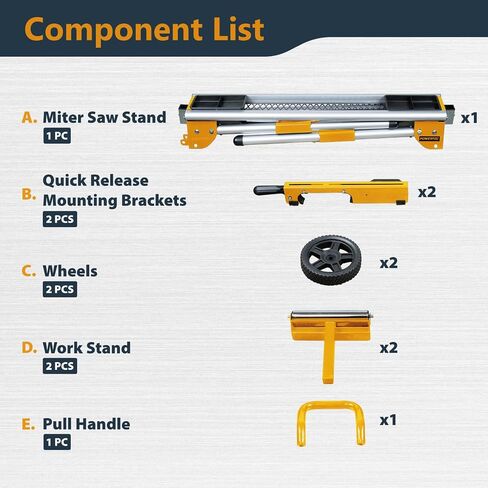 POWERTEC MT4000MBA Miter Saw Stand Mounting Brackets, Set of 2, Fits Ryobi, Black and Decker, Craftsman, and Kobalt Miter Saw Stand in Saudi Arabia
