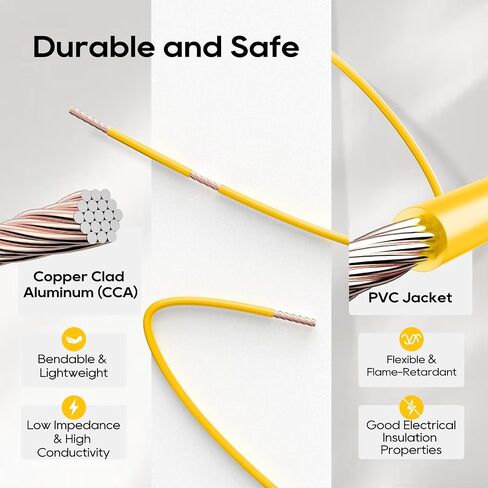 TOPDC 18 Gauge Copper Electrical Wire, 6 Colors, 25FT Each Stranded Wire with PVC Insulation, Silicone Hook up Wire Kit for Car Audio,Automotive Wiring,LED Lighting,etc in Kuwait
