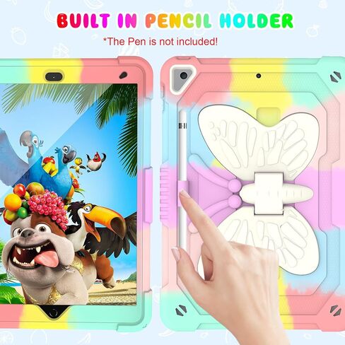 Blosomeet لطيف Pink iPad 10th Generation Case for Kids Girls 2022 10.9 بوصة مع واقي شاشة زجاجي مقسى ، غطاء الفراشة Kawaii لـ iPad 10th gen w/pencil حامل الكتف in Kuwait