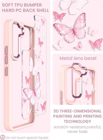 Dretal for Samsung Galaxy S21 5G Case Floral ، Grility Grade Drop تم اختباره في الظهر الصلب وحافة ناعمة زهرة ضئيلة غلاف واقية للهاتف + واقي شاشة زجاجية مقبدة للمجرة S21 (أرجوانية) in Kuwait