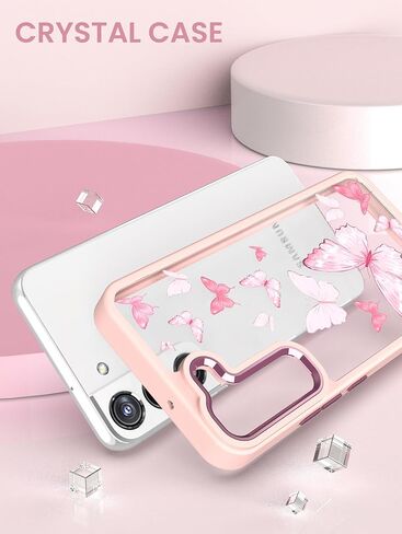 Dretal for Samsung Galaxy S21 5G Case Floral ، Grility Grade Drop تم اختباره في الظهر الصلب وحافة ناعمة زهرة ضئيلة غلاف واقية للهاتف + واقي شاشة زجاجية مقبدة للمجرة S21 (أرجوانية) in Kuwait