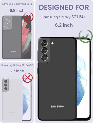 Dretal for Samsung Galaxy S21 5G Case Floral, Military Grade Drop Tested Hard Back & Soft Edge Slim Flower Women Girls Phone Protective Cover + Tempered Glass Screen Protector for Galaxy S21(Purple) in Kuwait
