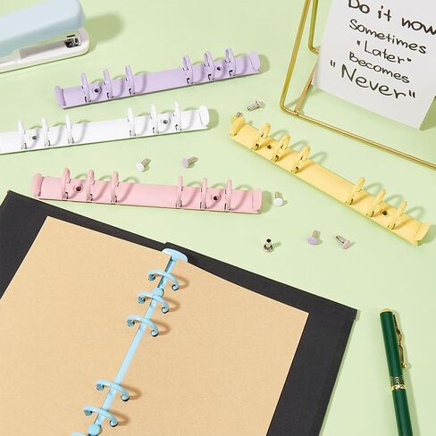 GORGECRAFT 5Pcs Six Ring Binder Clip Colorful Metal Iron O-Type Mechanism Replacement Letter Loose Leaf Binding Spines Combs Round Rings Clips Binders for Making Folders DIY Diary Notebooks Planner in Saudi Arabia