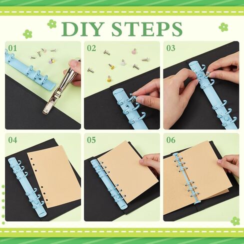 GORGECRAFT 5Pcs Six Ring Binder Clip Colorful Metal Iron O-Type Mechanism Replacement Letter Loose Leaf Binding Spines Combs Round Rings Clips Binders for Making Folders DIY Diary Notebooks Planner in Saudi Arabia
