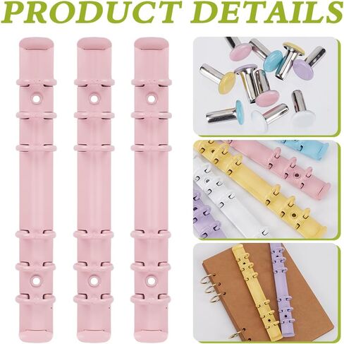 GORGECRAFT 5Pcs Six Ring Binder Clip Colorful Metal Iron O-Type Mechanism Replacement Letter Loose Leaf Binding Spines Combs Round Rings Clips Binders for Making Folders DIY Diary Notebooks Planner in Saudi Arabia
