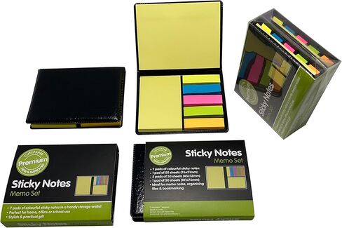 الورق اللطيف - ملاحظات لزجة لزجة لطيفة ، مجموعة وسادة المذكرة ، حزمة 2 ، 700 قطعة صانعيات ملونة ، ملصقات ملونة ، 6 كالوان ، 3 أحجام ، 7 أجزاء ، تصاميم صغيرة رائعة للهدية الجميلة in Kuwait