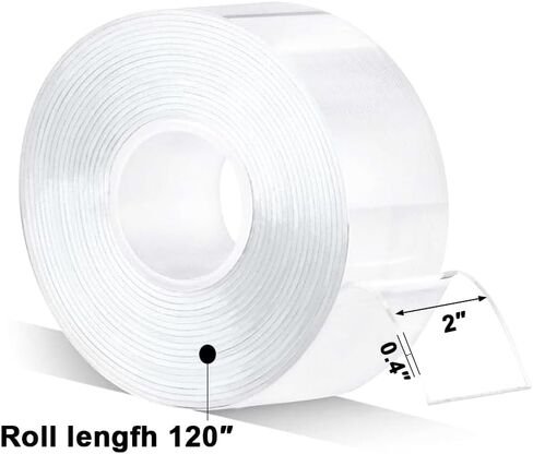 ELANE 3 Rolls Nano Tape Double Sided Heavy Duty,Clear Double Sided Tape Heavy Duty Outdoor,Double Sided Tape Heavy Duty for Wall Hanging（9.85FT/Roll） in Kuwait