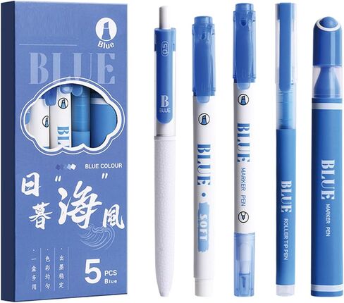 5 Pcs Purple Ink Pens Set - Highlighter Marker Gel Pens Writing Drawing Marking Pen, Highlighters Colored Pen for Boys Girls Women Office School Supplies (Purple Set) in Saudi Arabia