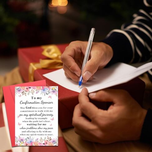 Aiseavril Cadeau Confirmation Gifts for Women Men, Christian Cards Baptism for Teens, Catholic Sponsor Appreciation Thank You Cards in Saudi Arabia