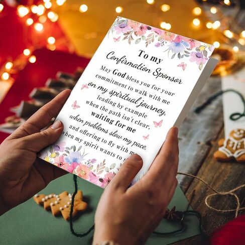 Aiseavril Cadeau Confirmation Gifts for Women Men, Christian Cards Baptism for Teens, Catholic Sponsor Appreciation Thank You Cards in Saudi Arabia
