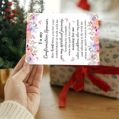 Aiseavril Cadeau Confirmation Gifts for Women Men, Christian Cards Baptism for Teens, Catholic Sponsor Appreciation Thank You Cards in Saudi Arabia