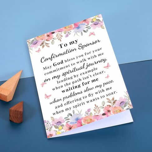 Aiseavril Cadeau Confirmation Gifts for Women Men, Christian Cards Baptism for Teens, Catholic Sponsor Appreciation Thank You Cards in Saudi Arabia
