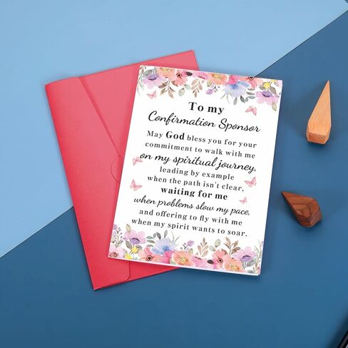 Aiseavril Cadeau Confirmation Gifts for Women Men, Christian Cards Baptism for Teens, Catholic Sponsor Appreciation Thank You Cards in Saudi Arabia