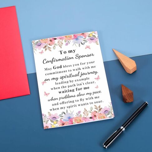 Aiseavril Cadeau Confirmation Gifts for Women Men, Christian Cards Baptism for Teens, Catholic Sponsor Appreciation Thank You Cards in Saudi Arabia