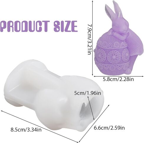 WANDIC Easter Bunny Silicone Mold, 1 Piece 3D Holding Easter Egg Bunny Easter Egg Resin Mold Rabbit Epoxy Mold Candle Resin Mould for Decoration in Saudi Arabia