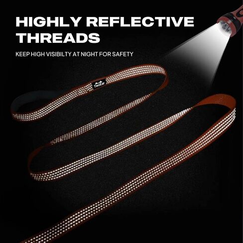 TwoEar 6FT Orange Dog Leash Heavy Duty with Padded Handle, Strong Nylon Dog Leash Reflective Leash for Medium Large Dogs in Kuwait