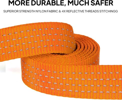 TwoEar 6FT Orange Dog Leash Heavy Duty with Padded Handle, Strong Nylon Dog Leash Reflective Leash for Medium Large Dogs in Kuwait