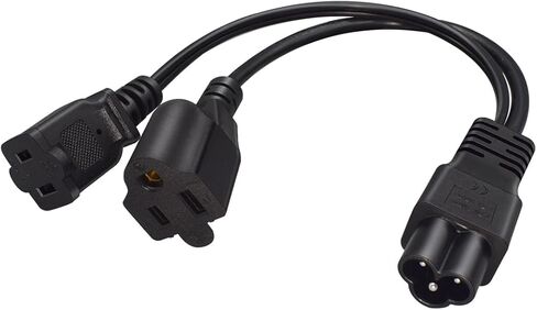 IEC320 C6 to 2 X C5 Y Splitter Adapter Cord,C6 to Dual C5 Power Cord.IEC 320 C6 to 2XC5 Adapter Converter AC Power Supply Cord,C5 to C6 to C5. 1FT/0.3M in Kuwait