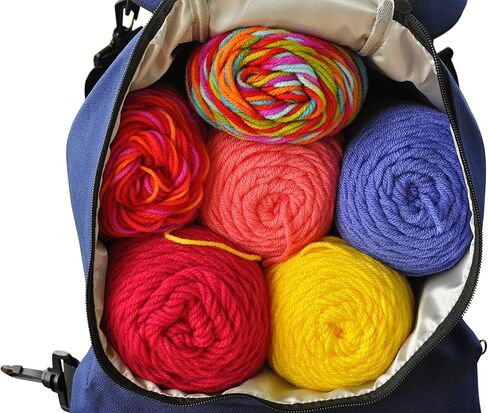 حقيبة الحياكة والكروشيه مع الملحقات - حمل تخزين الغزل المقاوم للماء وخالية من التشابك ، حامل لوازم الكروشيه و WIP Project مع جيب واضح - قوي وخفيف الوزن - مجموعة من 3 in Kuwait