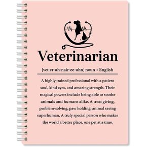 التعريف البيطري Pink Hardcover 160 PAGES BLANK NOTELS SPOONS ، مجلة المكتب البيطري ، هدايا التقدير لمساعد الممرضة البيطرية ، HIST SCHOOL GIFTS