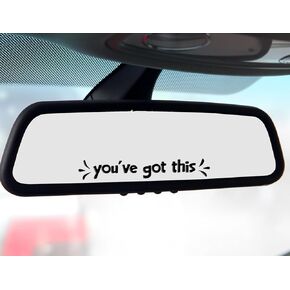 2 x You've Got This Car Rearview Mirror Decal, Vinyl Car Mirror Sticker, Non-Fading Car Decals, Inspirational Car Décor, Motivational Vinyl Decal, Bumper Sticker for Wall, Window, Vehicle (Black)