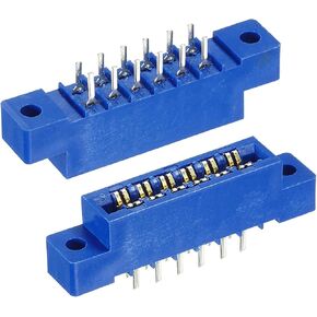MECCANIXITY Card Edge Connector Blue Socket 16 Pin 3.96mm Pitch for Printed PCB Circuit Board, Arcade, Pack of 2