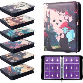 Trading Card Binder, 9 Pocket Sleeves Compatible with 900 Lorcana Cards, fits for MTG TCG Storage Display Collection