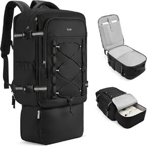 CLUCI Travel Backpack 30L, Waterproof Laptop Backpack Fits 17.3 Inch Laptop, Carry On Backpack with shoe compartment, Durable Expandable Gym Backpack, Large Hiking Backpack for Men Women（White）