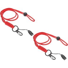 Patikil 44cm الرقبة الحبل مع الخطاف ، 2 PCs قابلة للتعديل الطويل keychain شارة حبل الحبل مع حبل مشبك لإصدار لشارات الهوية مفاتيح usb keychain usb ، red ، red