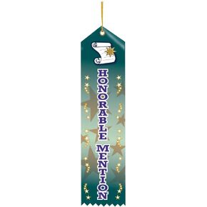 Crown Awards Place Ribbon, 2" x 8" Honorable Mention Award Ribbon, 25 Pack Prime