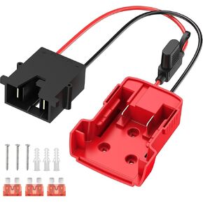 Power Wheel Adapter Set for Milwaukee 18V Battery with 14AWG Wire for Robotics, Work Lights, RC Trucks, and RC Toys