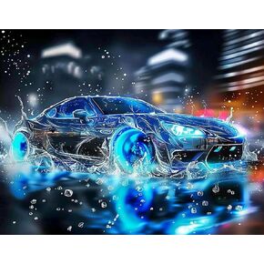 طقم الطلاء الماس Maiyiyiyi Car Diamond ، 5D ، طلاء ماس ، 5D Drill Sport Car Painting بالأرقام ، وسباق السيارات الطلاء مع جدار الفن الأحجار الكريمة للمبتدئين البالغين (40 × 30 سم)