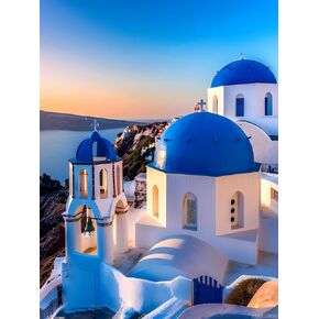 مجموعات اللوحات الماس Upablunso للبالغين الجميلة Santorini يونان الماس مجموعات فنون من أجل 5D Santorini مجموعات الفن للأحجار الكريمة للبالغين مجموعات الحرف اليدوية للهدية ديكور الجدار المنزلي 12x16 بوصة